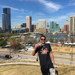 Dylan Roche running the Baltimore Running Festival