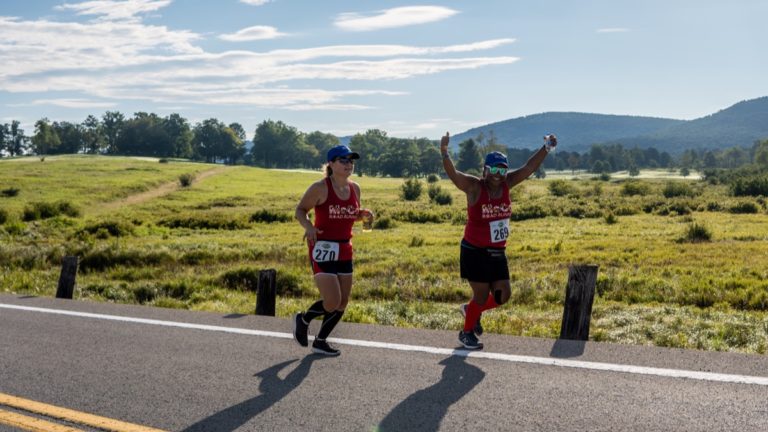 Friends Having Fun at the Canaan Valley Half Marathon a Destination Race in West Virginia