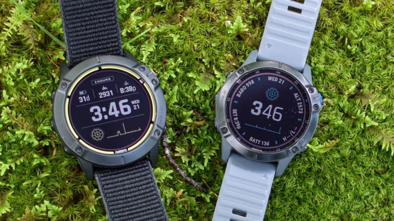 Garmin Enduro on the Left and Fenix 6 Pro Solar on the right